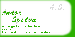 andor szilva business card